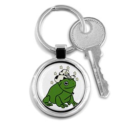 Frog With A Cowboy Hat Key Chain (round) by Teevova