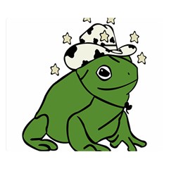 Frog With A Cowboy Hat One Side Premium Plush Fleece Blanket (small) by Teevova