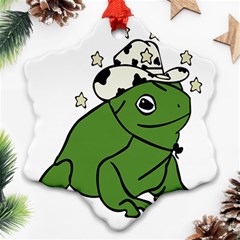 Frog With A Cowboy Hat Ornament (snowflake)