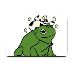 Frog With A Cowboy Hat Small Doormat by Teevova