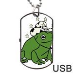 Frog with a cowboy hat Dog Tag USB Flash (One Side) Front