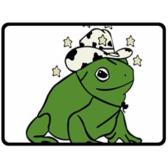 Frog With A Cowboy Hat One Side Fleece Blanket (large) by Teevova