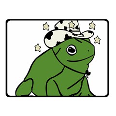 Frog With A Cowboy Hat One Side Fleece Blanket (small) by Teevova