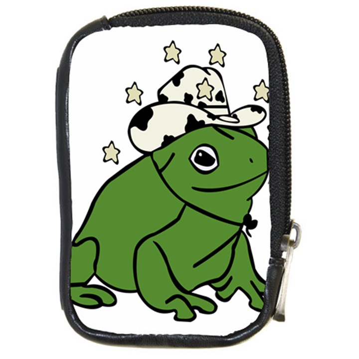 Frog with a cowboy hat Compact Camera Leather Case