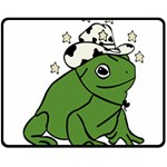 Frog with a cowboy hat Fleece Blanket (Medium) 58.8 x47.4  Blanket Front