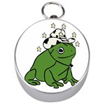 Frog with a cowboy hat Silver Compasses Front