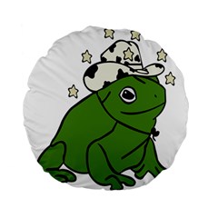 Frog With A Cowboy Hat Standard 15  Premium Round Cushions