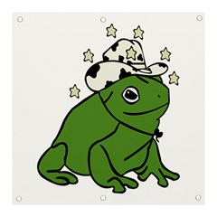 Frog With A Cowboy Hat Banner And Sign 3  X 3  by Teevova