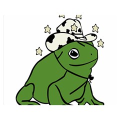 Frog With A Cowboy Hat One Side Premium Plush Fleece Blanket (medium) by Teevova