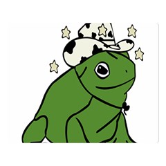 Frog With A Cowboy Hat One Side Premium Plush Fleece Blanket (large) by Teevova