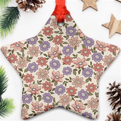 Flowers Petals Plants Floral Print Pattern Design Ornament (star) by Ravend