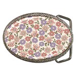 Flowers Petals Plants Floral Print Pattern Design Belt Buckles Front