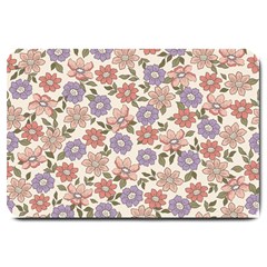 Flowers Petals Plants Floral Print Pattern Design Large Doormat by Ravend