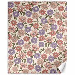 Flowers Petals Plants Floral Print Pattern Design Canvas 11  X 14  by Ravend