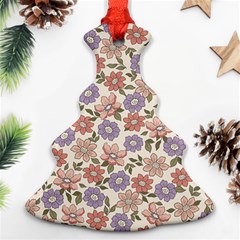 Flowers Petals Plants Floral Print Pattern Design Christmas Tree Ornament (two Sides) by Ravend