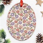 Flowers Petals Plants Floral Print Pattern Design Oval Filigree Ornament (Two Sides) Front