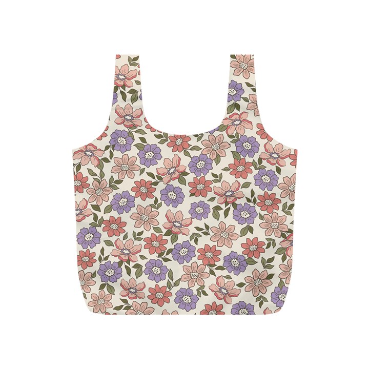 Flowers Petals Plants Floral Print Pattern Design Full Print Recycle Bag (S)