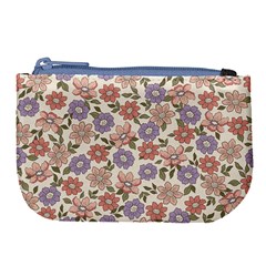 Flowers Petals Plants Floral Print Pattern Design Large Coin Purse by Ravend