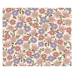 Flowers Petals Plants Floral Print Pattern Design One Side Premium Plush Fleece Blanket (small) by Ravend