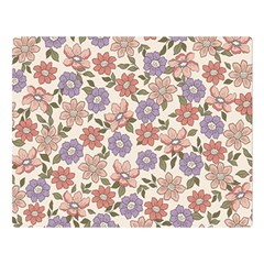 Flowers Petals Plants Floral Print Pattern Design One Side Premium Plush Fleece Blanket (large) by Ravend