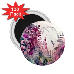 Ai Generated Flowers Watercolour Nature Plant 2 25  Magnets (100 Pack)  by Ravend