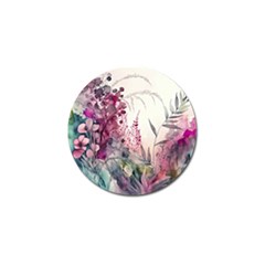 Ai Generated Flowers Watercolour Nature Plant Golf Ball Marker by Ravend