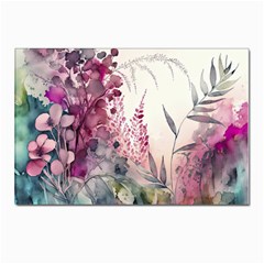 Ai Generated Flowers Watercolour Nature Plant Postcards 5  X 7  (pkg Of 10) by Ravend