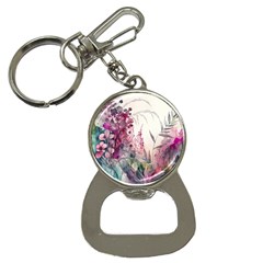 Ai Generated Flowers Watercolour Nature Plant Bottle Opener Key Chain by Ravend