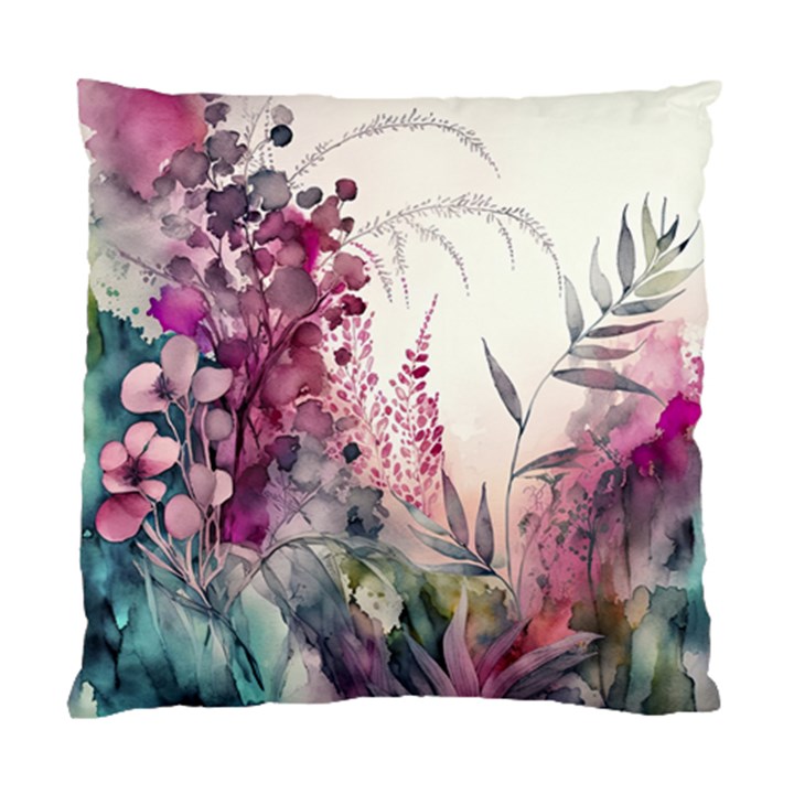 Ai Generated Flowers Watercolour Nature Plant Standard Cushion Case (One Side)