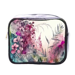 Ai Generated Flowers Watercolour Nature Plant Mini Toiletries Bag (one Side) by Ravend