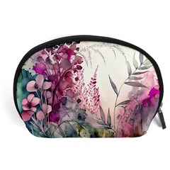 Ai Generated Flowers Watercolour Nature Plant Accessory Pouch (large) by Ravend