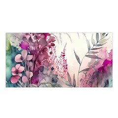 Ai Generated Flowers Watercolour Nature Plant Satin Shawl 45  X 80  by Ravend