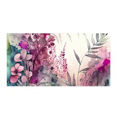 Ai Generated Flowers Watercolour Nature Plant Satin Wrap 35  X 70  by Ravend