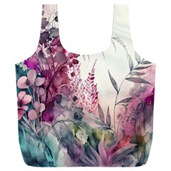 Ai Generated Flowers Watercolour Nature Plant Full Print Recycle Bag (xxl) by Ravend