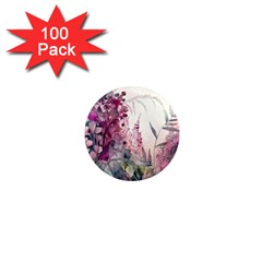 Ai Generated Flowers Watercolour Nature Plant 1  Mini Magnets (100 Pack)  by Ravend