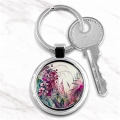 Ai Generated Flowers Watercolour Nature Plant Key Chain (round) by Ravend