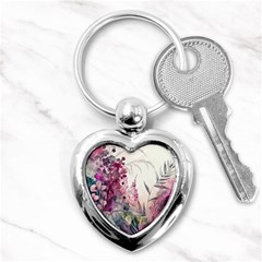 Ai Generated Flowers Watercolour Nature Plant Key Chain (heart) by Ravend