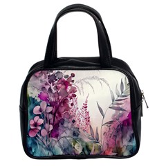 Ai Generated Flowers Watercolour Nature Plant Classic Handbag (two Sides) by Ravend