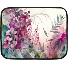 Ai Generated Flowers Watercolour Nature Plant Fleece Blanket (mini) by Ravend