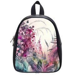 Ai Generated Flowers Watercolour Nature Plant School Bag (small) by Ravend