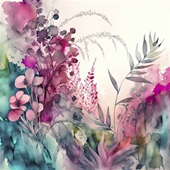 Ai Generated Flowers Watercolour Nature Plant Play Mat (rectangle) by Ravend