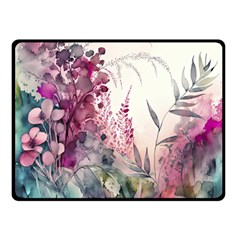 Ai Generated Flowers Watercolour Nature Plant Fleece Blanket (small) by Ravend