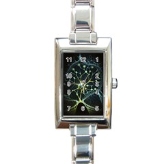 Ai Generated Neuron Network Connection Rectangle Italian Charm Watch by Ravend