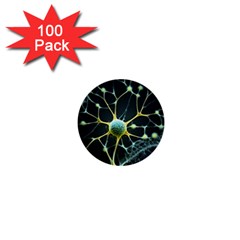 Ai Generated Neuron Network Connection 1  Mini Buttons (100 Pack)  by Ravend