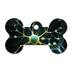 Ai Generated Neuron Network Connection Dog Tag Bone (one Side) by Ravend