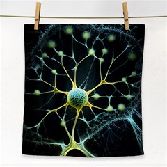 Ai Generated Neuron Network Connection Face Towel by Ravend