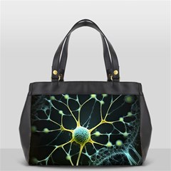 Ai Generated Neuron Network Connection Oversize Office Handbag (2 Sides) by Ravend