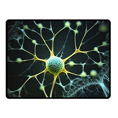 Ai Generated Neuron Network Connection One Side Fleece Blanket (small) by Ravend