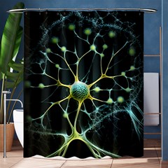 Ai Generated Neuron Network Connection Shower Curtain 60  X 72  (medium)  by Ravend