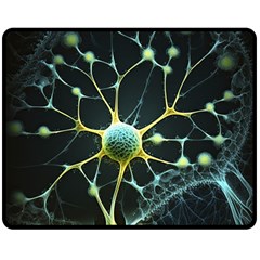 Ai Generated Neuron Network Connection Fleece Blanket (medium) by Ravend